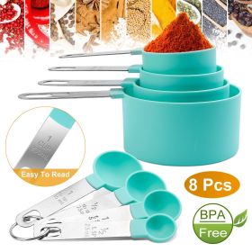 8Pcs Plastic Measuring Spoons Cups Scale Teaspoon Tablespoon Set Kitchen Utensil Tools 8Pcs Plastic Measuring Spoons Cups Scale Teaspoon Tablespoon Set Kitchen Utensil Tools