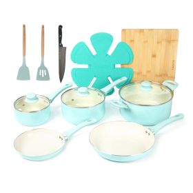 HAWOK Kitchen Ceramic Non-stick coating Induction Cookware Sets - 15 Piece pressed Aluminum Pots and Frying Sauce Pans Set with BAKELITE Handles HAWOK Kitchen Ceramic Non-stick coating Induction Cookware Sets - 15 Piece pressed Aluminum Pots and Frying Sauce Pans Set with BAKELITE Handles